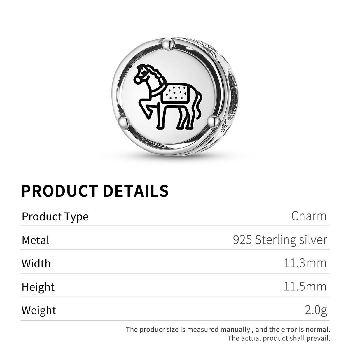 925 Sterling Silver Jainism Horse Charms For Bracelets & Necklaces Pendants Beads Jewelry Fit Pan Bracelet Charm Ethnic Cultural Symbols Gifts For Women