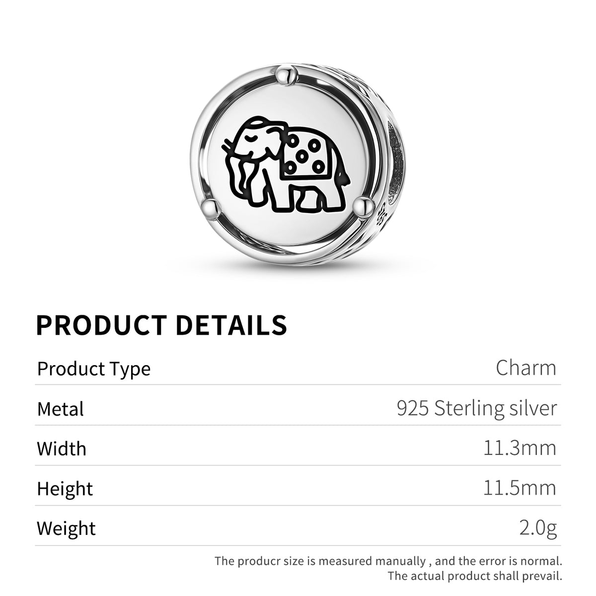 925 Sterling Silver Jainism Elephant Charms For Bracelets & Necklaces Pendants Beads Jewelry Fit Pan Bracelet Charm Ethnic Cultural Symbols Gifts For Women