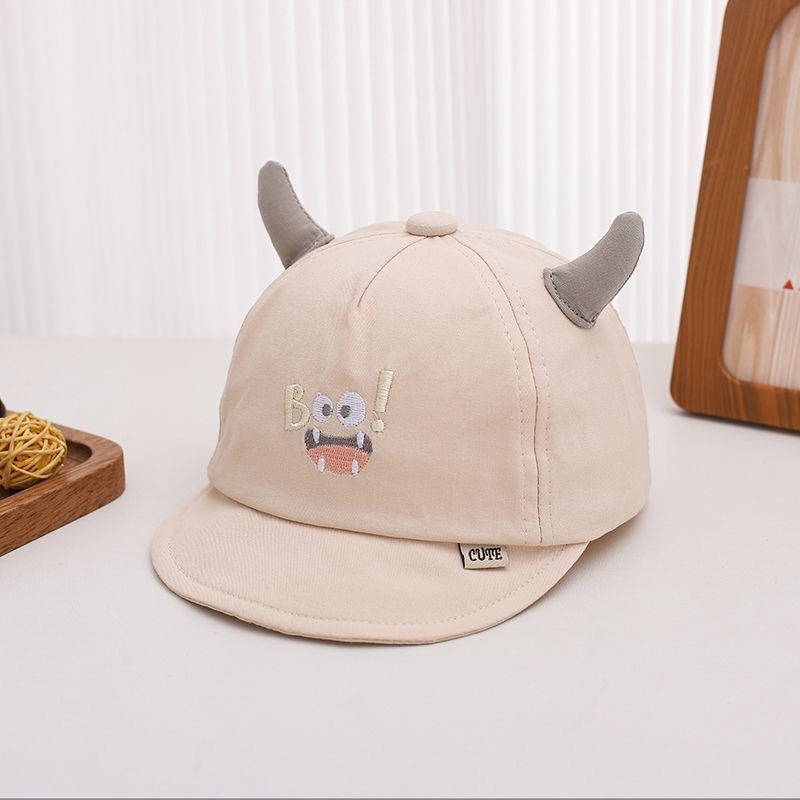 Fashionable Embroidered Baby Cotton Soft-brimmed Flat-peak Cap, Casual And Versatile Sun Hat Suitable For Outdoor Wear