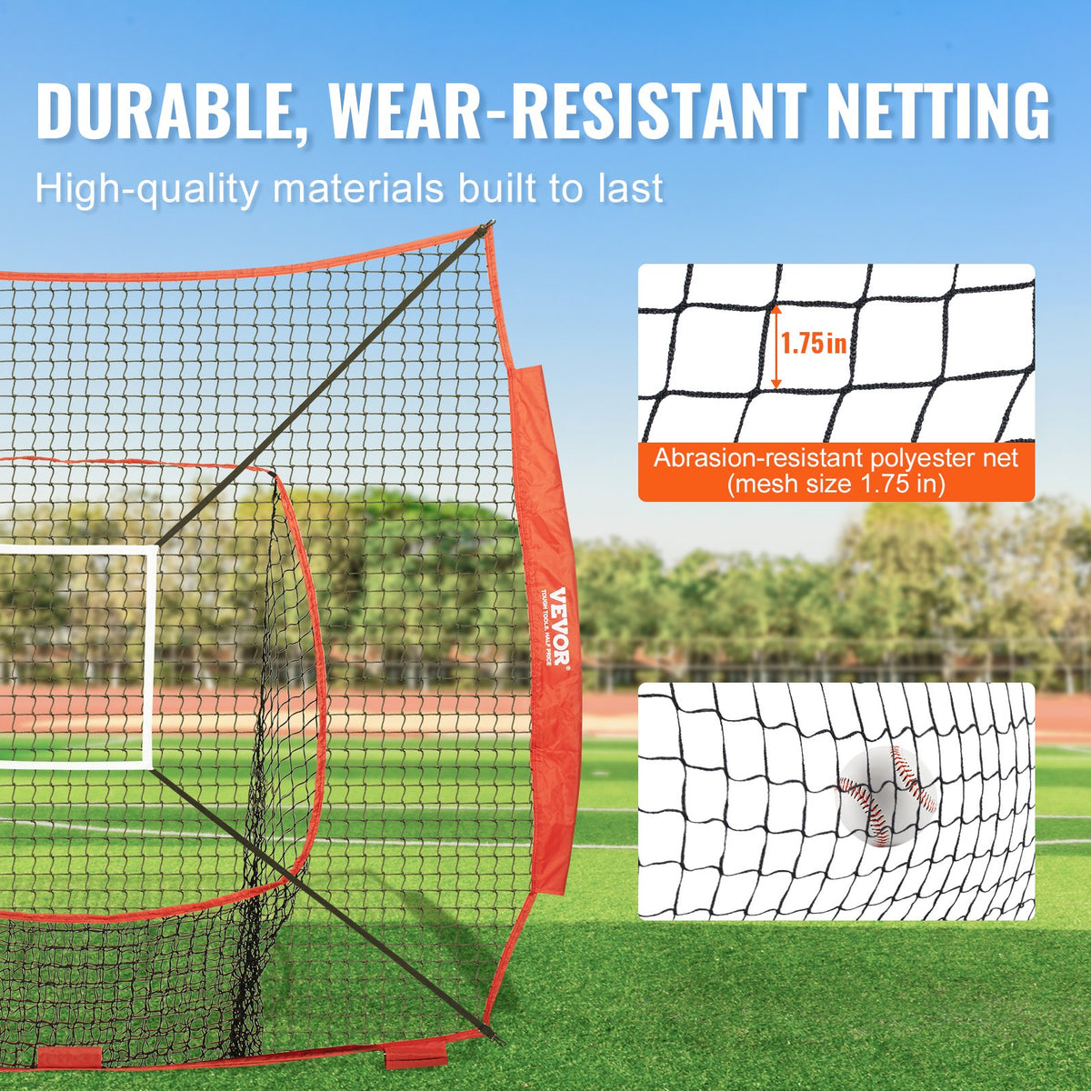 7x7 Ft Baseball Softball Practice Net, Portable Baseball Training Net For Hitting Batting Catching Pitching, Backstop Baseball Equipment Training Aids With Strike Zone (Net Only)