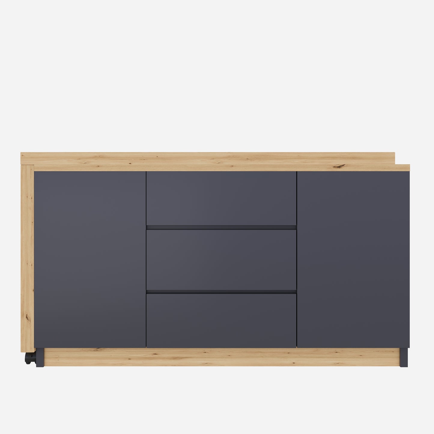 Desk With Lockable Castors Multifunctional Design, 4 Cm Thicker, Swivel Table Top, Lockable In Place, Grey Oak, Foldable Desk, Corner Desk, Sideboard, Thick Material
