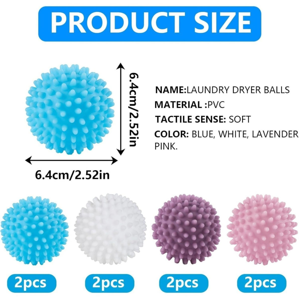 Set Of 8 Laundry Balls In 4 Colors For Laundry And Household Tools