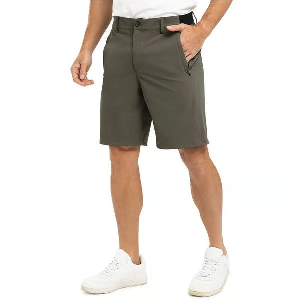Men's Summer Solid Business Casual Golf 5 Inch Quick Dry Shorts, Loose Fit For Outdoor