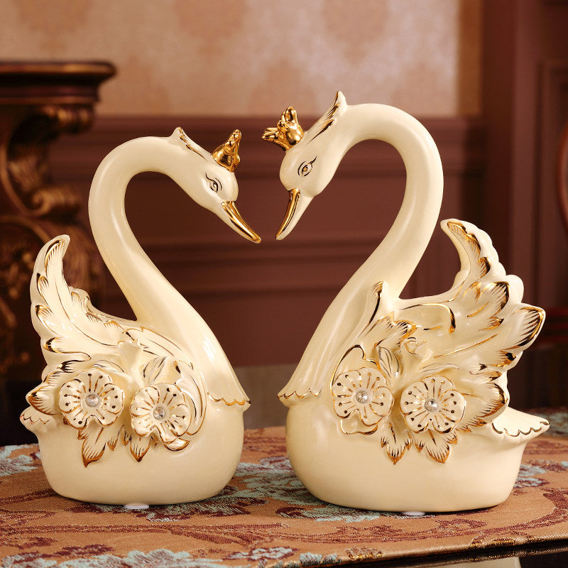 Creative Ceramic Swan Home Decor Cabinet Ornament Perfect As A Wedding Gift