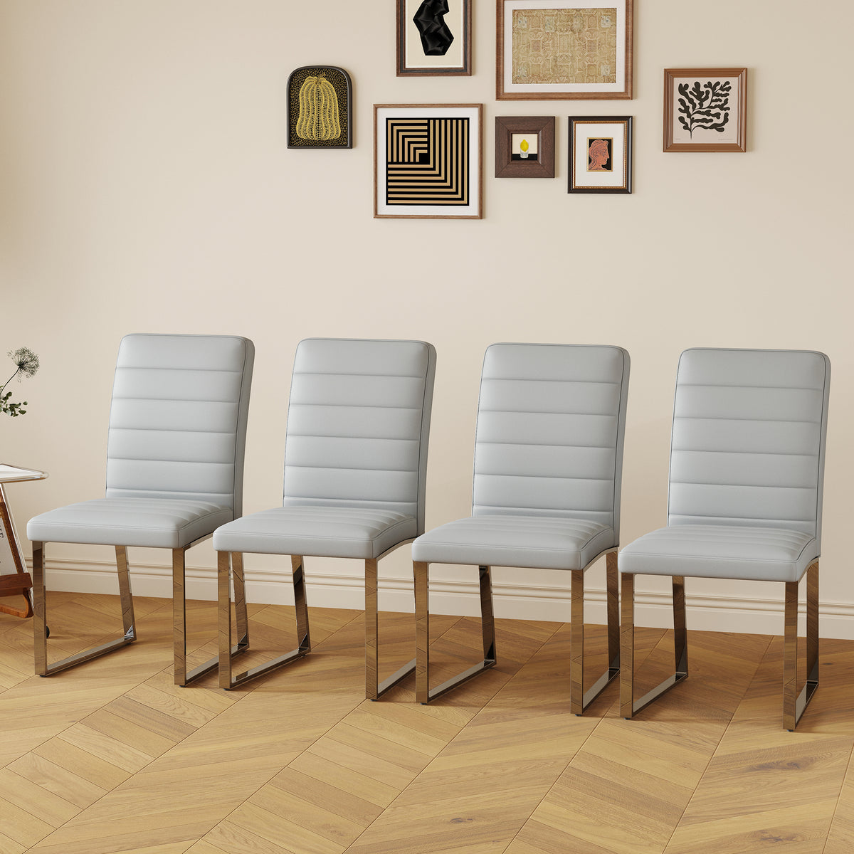 4 Pack Heavy Duty Chairs Set 2.1 Thick Cushion, Iron Frame, Perfect For Home Or Office. Classic Colors, Great Value