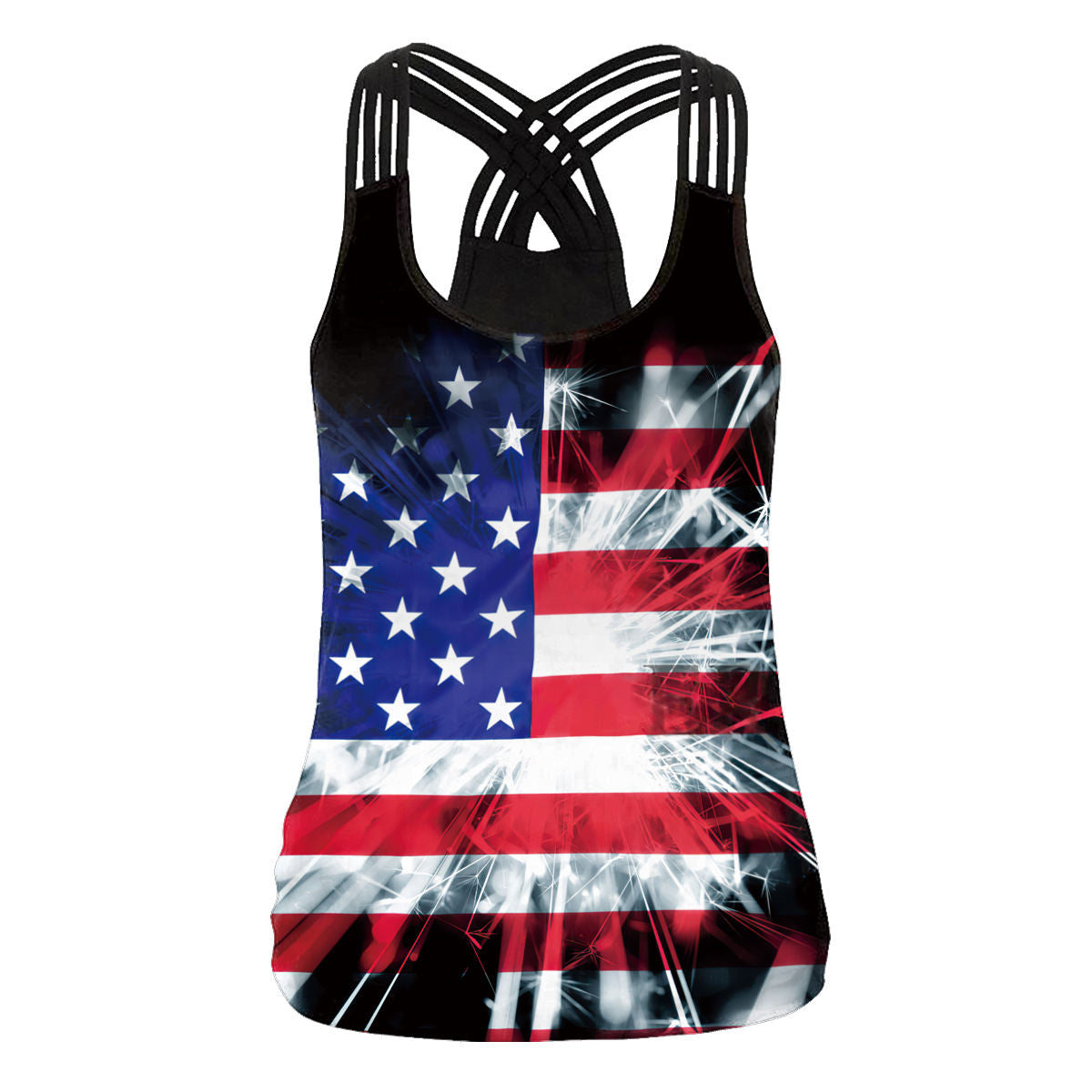 Women's Casual All-match Yoga Striped 3D Digital Printing Camisole