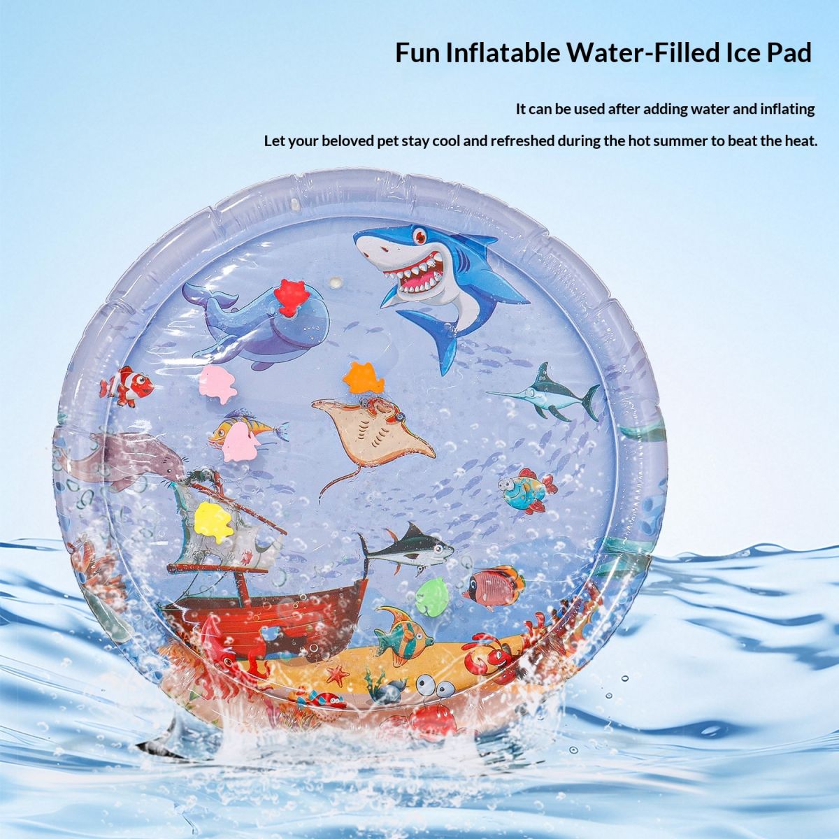 Thickened Marine Fish Crawling Water Mat Toy Pet Cushion