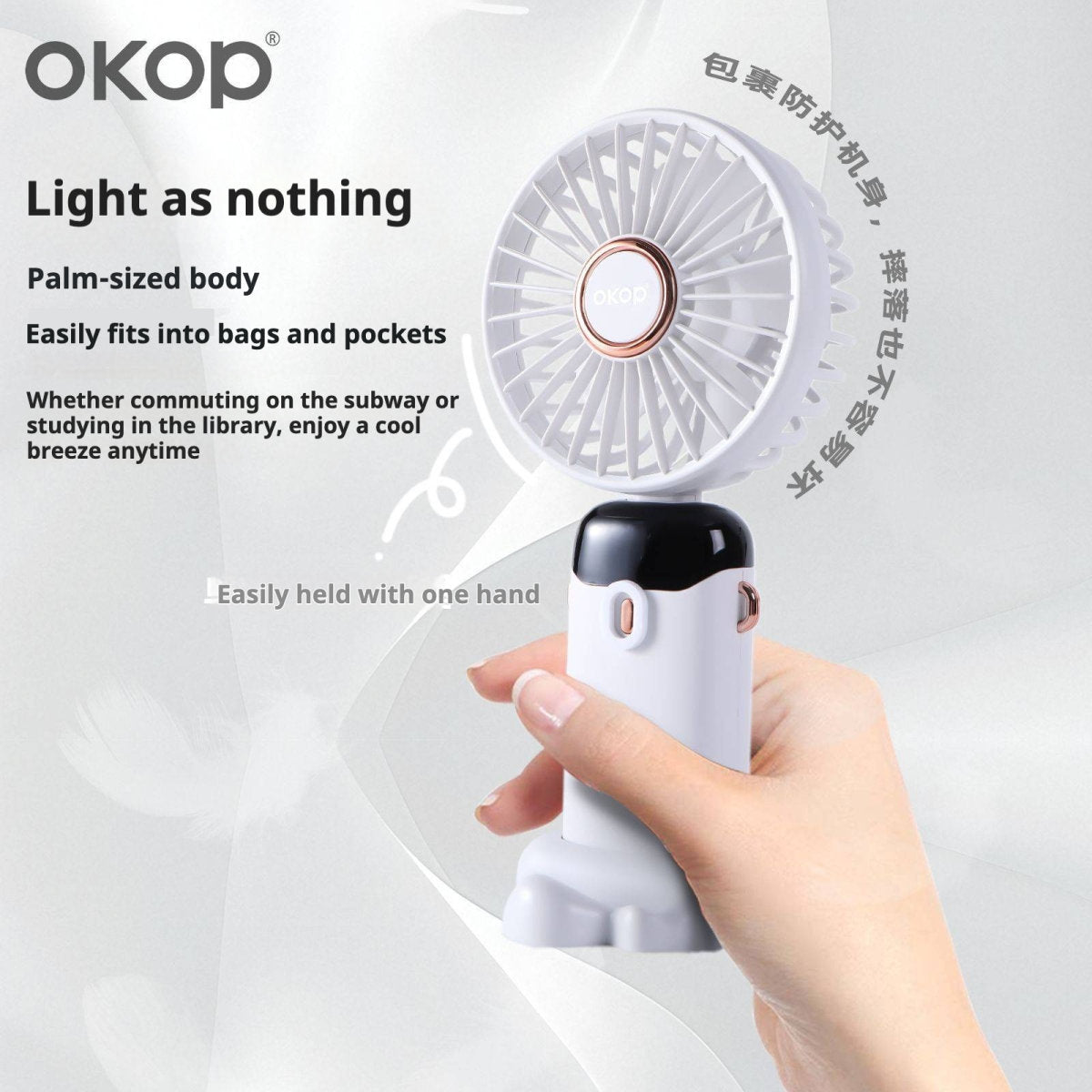 KP-F02 Hot-Selling Mini Handheld Fan Portable Creative Desktop Design With Digital Battery Display Ideal For Summer Outdoor Use New Model In Stock