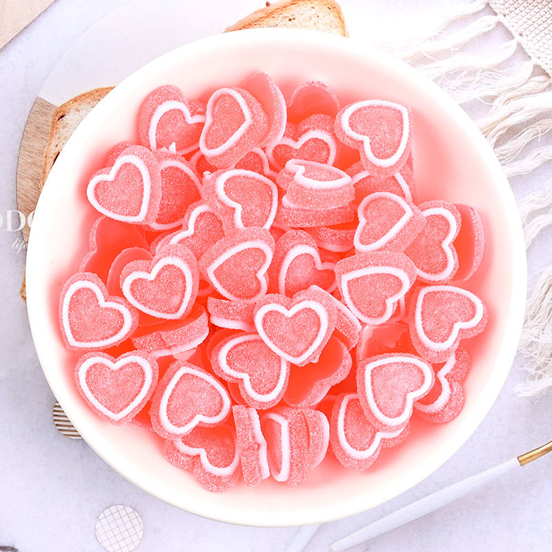 Resin Accessories Frosted Heart-shaped Candy