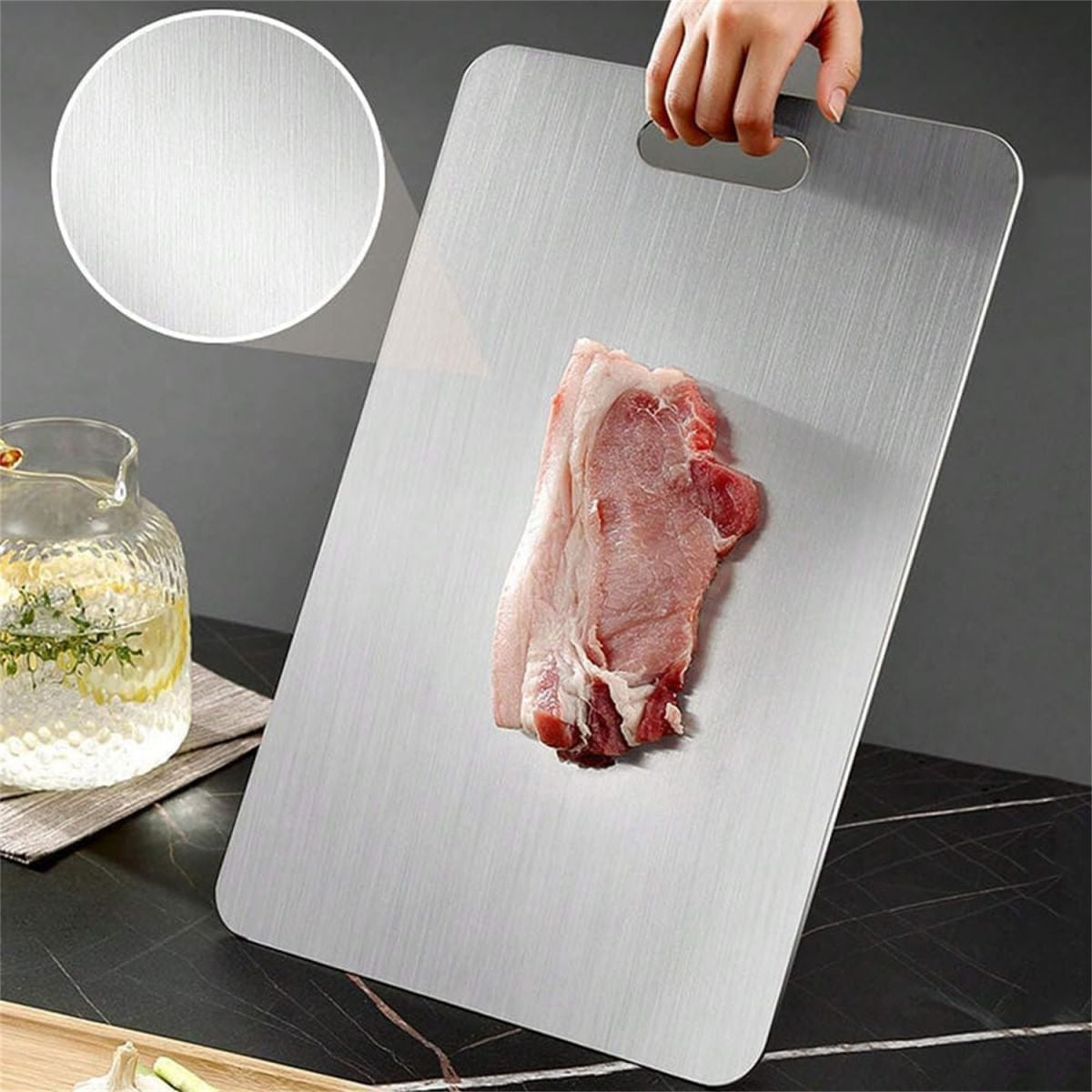 Stainless Steel Kitchen Cutting Board, Stainless Steel Cutting Board, Sturdy And Hygienic Cutting Board For Meat And Vegetables—Party Accessory Set