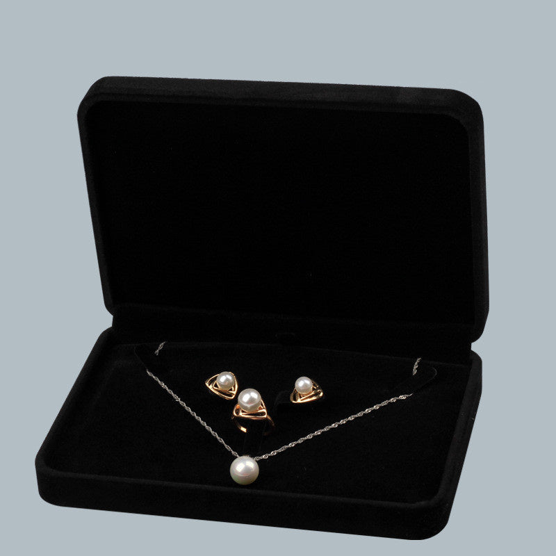 All Black Flannelette Jewelry Box Gift Box