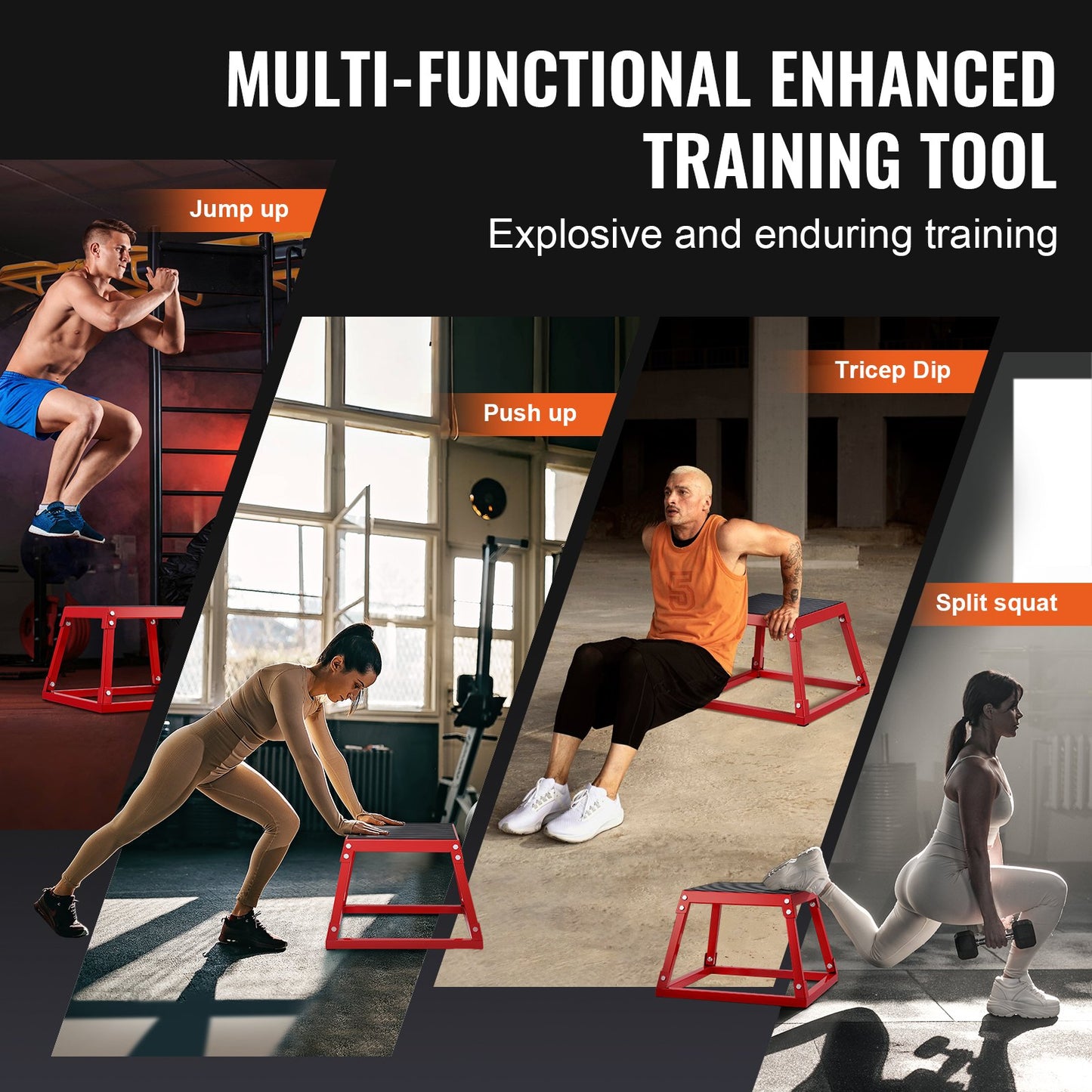 Plyometrische Sprungbox, 305 Mm Plyo-Box, Plyometrische Plattform Plyobox Rot, Rutschfeste Fitness-Übungs-Step-Up-Box Für Heimtraining, Konditions-Krafttraining, Gesäß, Oberschenkel Trainieren