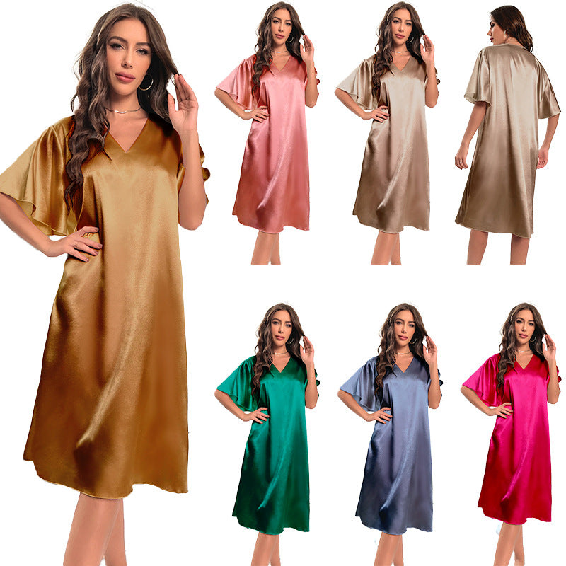 Large Size Ice Silk Pajamas Cooling Feeling Thin