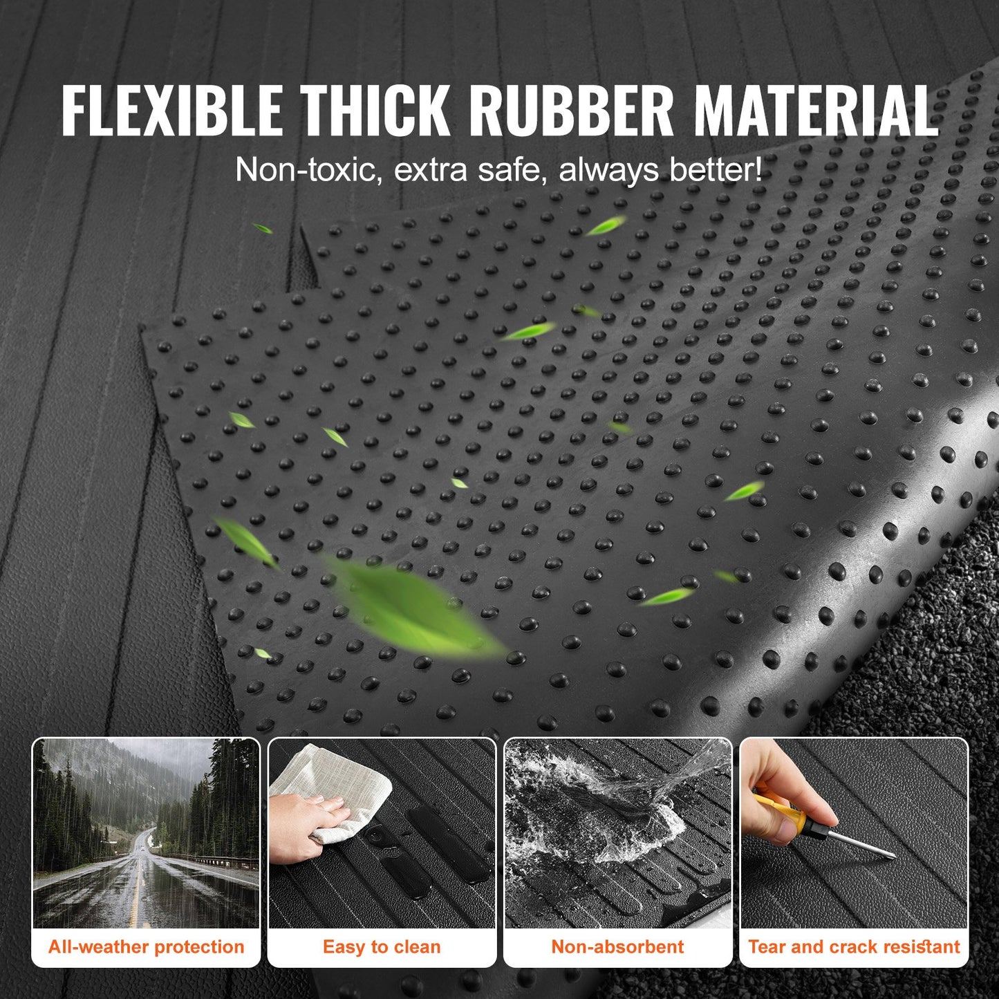 Truck Bed Mat, Fits For 2015-2023 Ford F150 5.5 FT Short Bed, 66.5" X 64" Rubber Truck Bed Liner, 1/4" Thick Bed Mat Car Accessories For All-Weather Protection, Prevent Slipping Or Damage