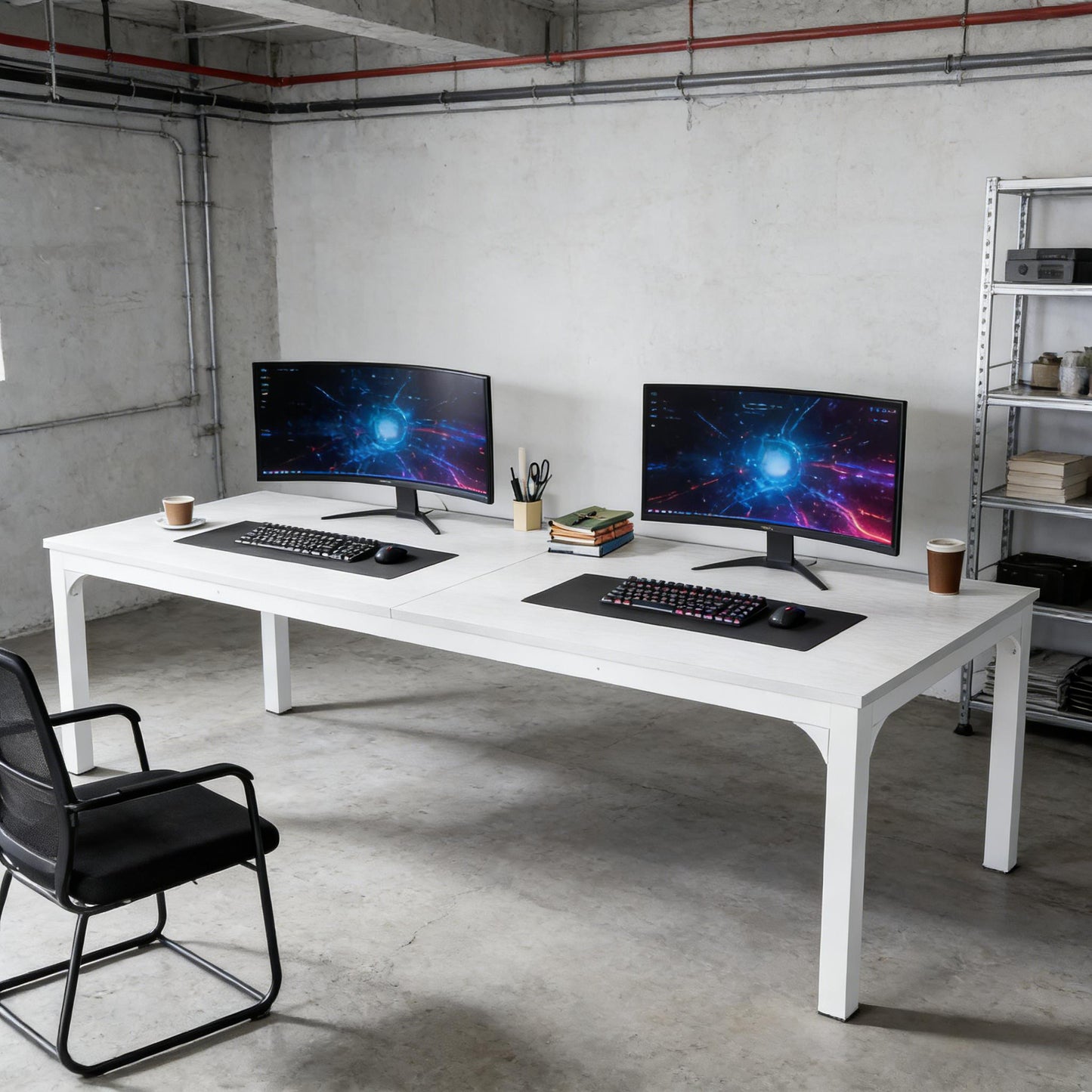Dual Workspace Desk,Conference Table,Rectangle Computer Desk