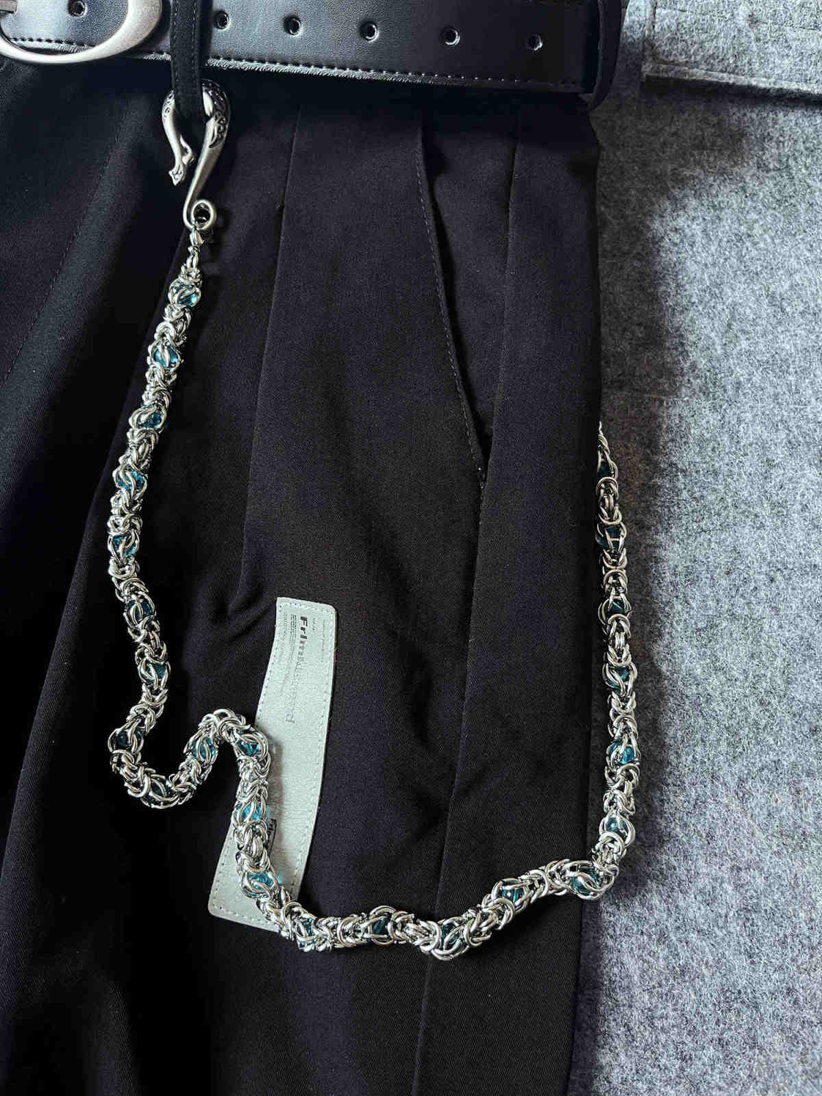 Metal Phants Zipper Accessories Men's Snake Bone Retro Waist Chain