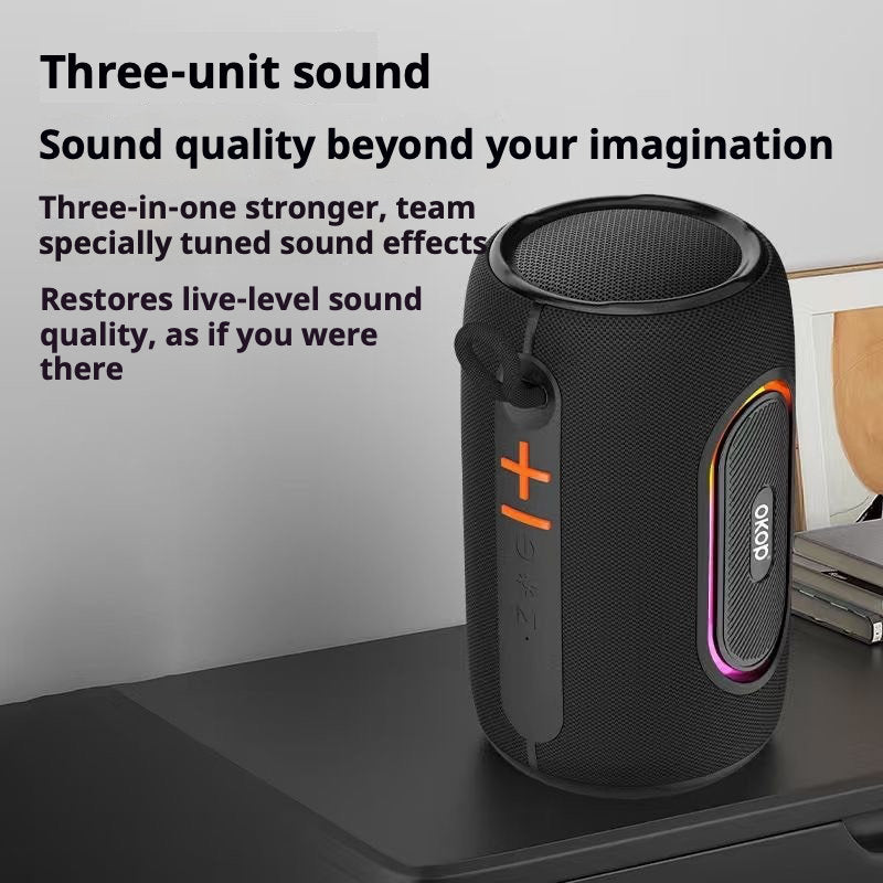 KP-592 Best-Selling Wireless Bluetooth Speaker Portable Outdoor RGB Subwoofer Home Desktop Speaker With Card Slot Mini Home Audio In Stock