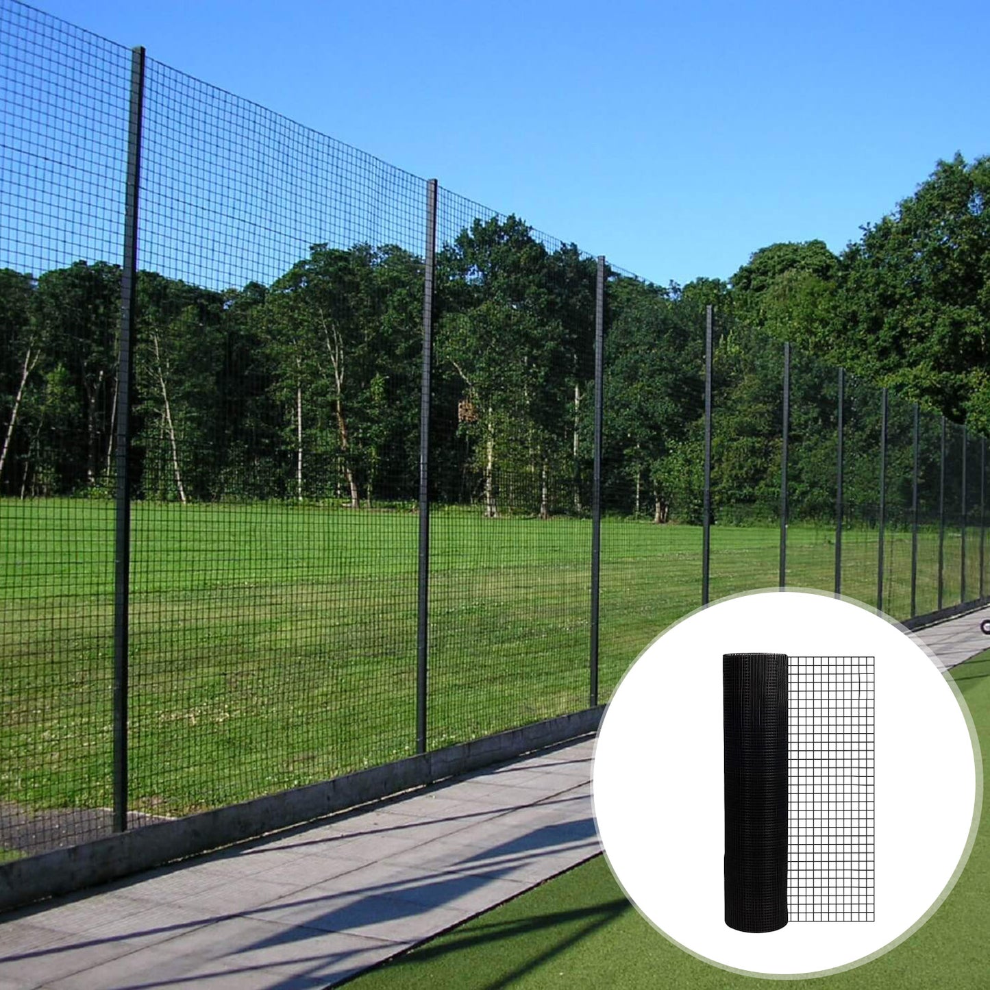 24 Inch 100 Ft Black Vinyl Coated Hardware Cloth, 21 Gauge 0.25 Inch Black PVC Hardware Cloth, Black Welded Wire Fence Supports Poultry Netting Cage Home Improvement And Chicken Coop