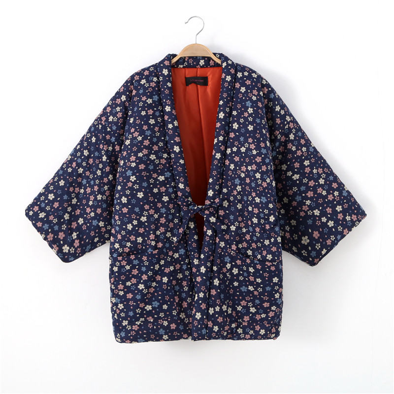 Japanese-style Lace-up Warm Quilted Home Jacket