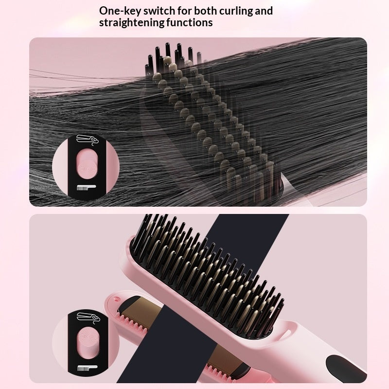 Multi-functional Curling And Straightening Iron With One-touch Styling Hair Protection And A Detachable Design