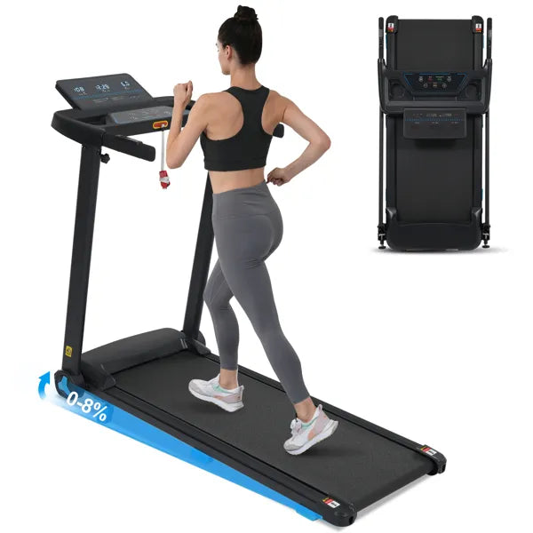 Treadmill With Incline, 3.0HP Quiet Foldable Treadmills For Home, 10.0MPH 300 LBS Weight Capacity Home Exercise Equipment Treadmills With Heart Rate Sensors,Type C & USB Charge Station ,Bluetooth