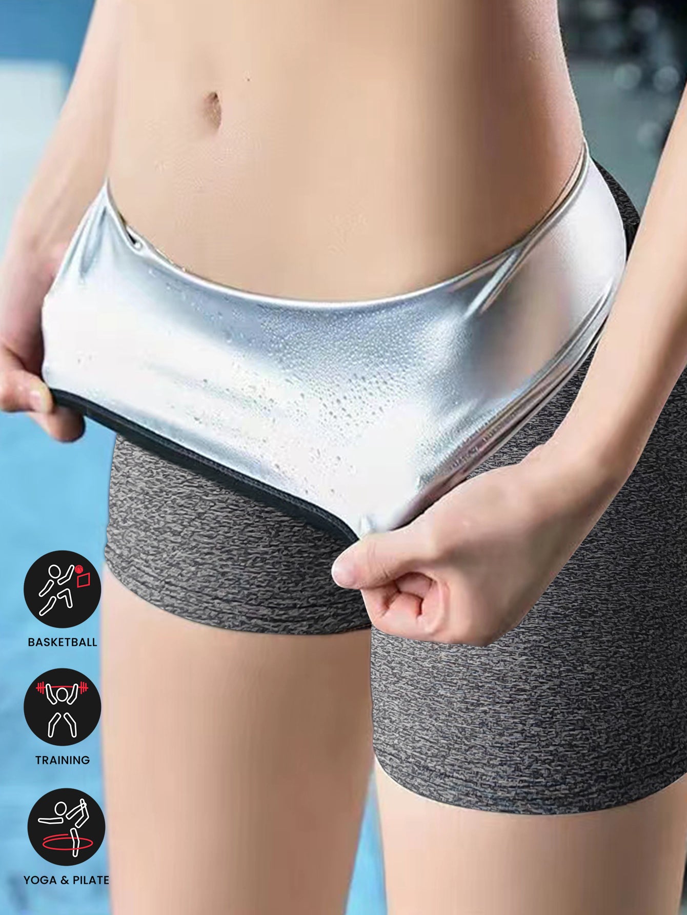 Sauna Sweat Shorts Pants Compression Workout Gym Exercise Waist Trainer Body Shaper Thighs Tummy Control