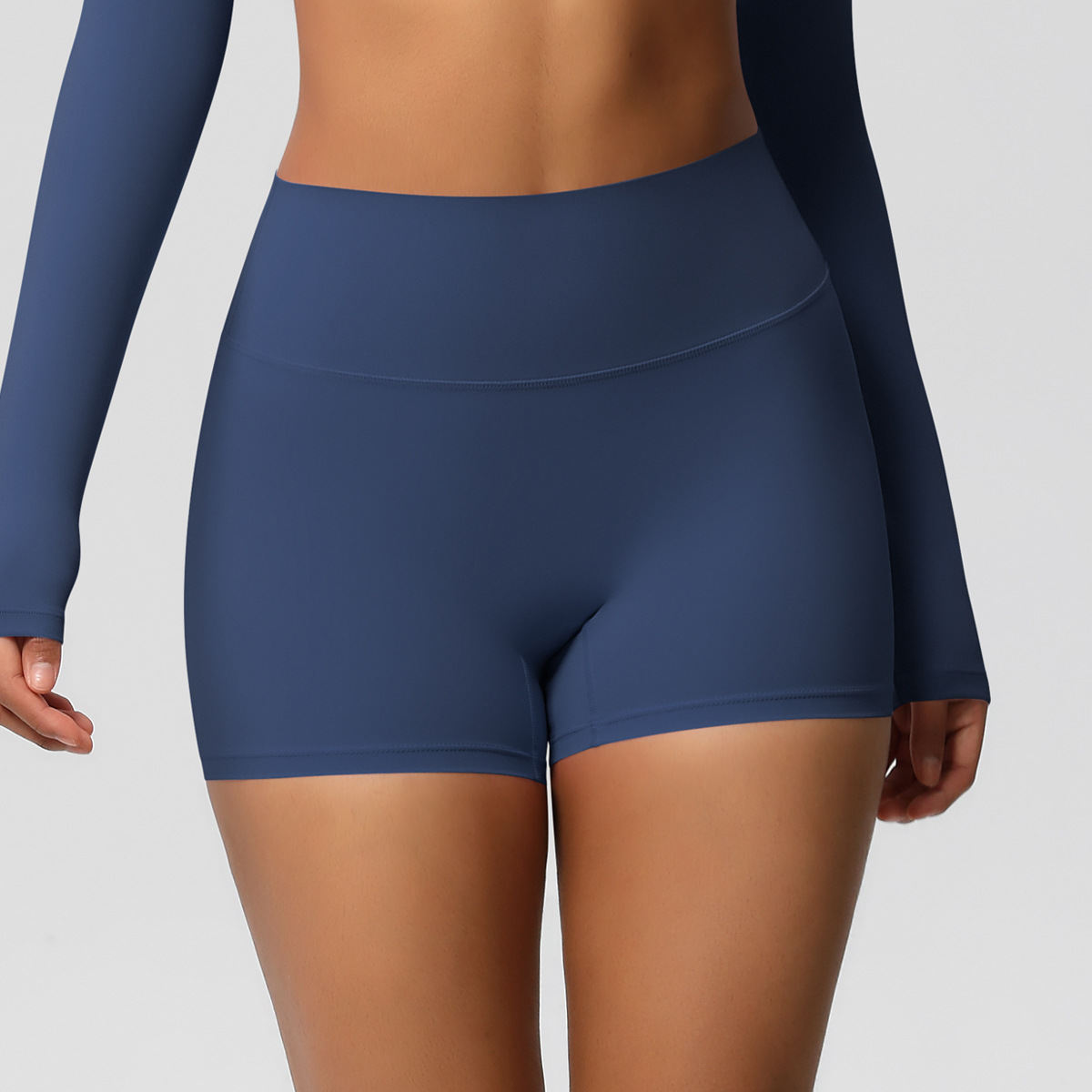 Womens Solid-Color Sports Shorts European And American Style Yoga Shorts