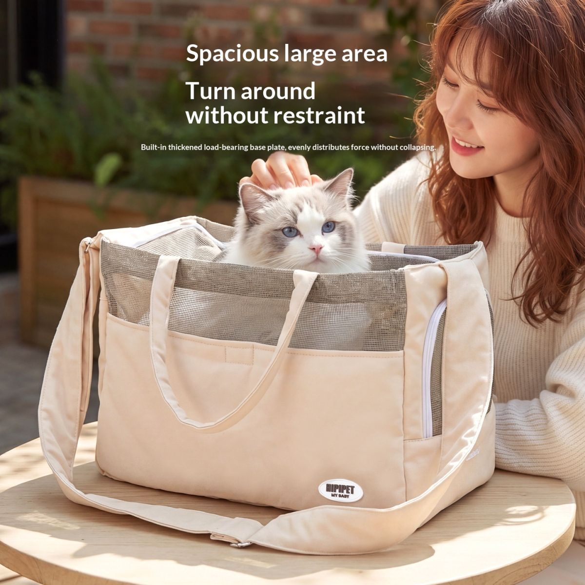 Breathable Crossbody Pet Carrier For Outdoor Use