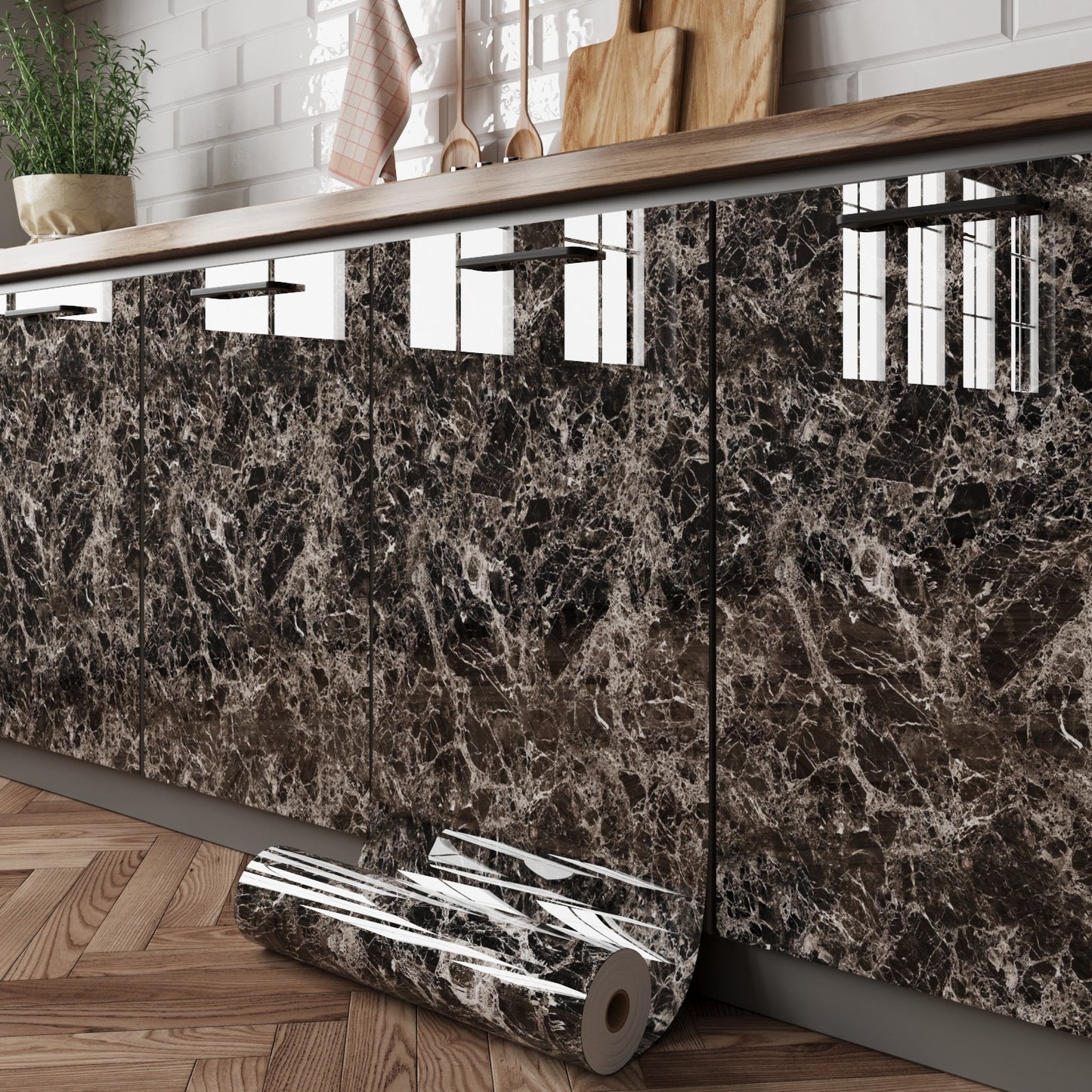 Kitchen Waterproof And Oil-resistant Self-adhesive Faux Baked-paint Sticker