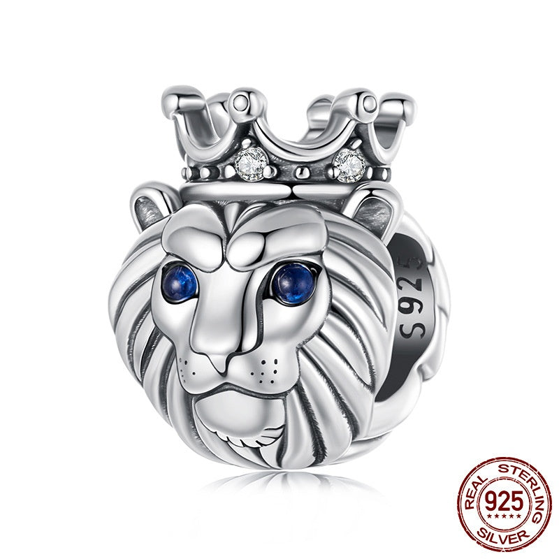 S925 Sterling Silver Lion Crown Bead Accessories