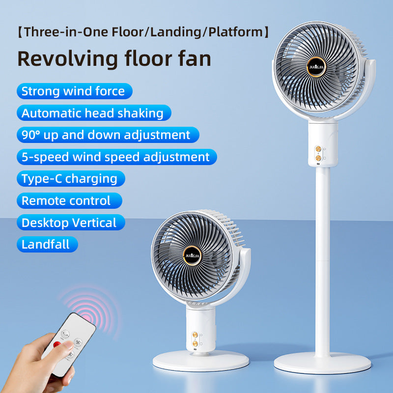 Portable Rechargeable Oscillating Desktop And Floor-standing Fan For Home Use