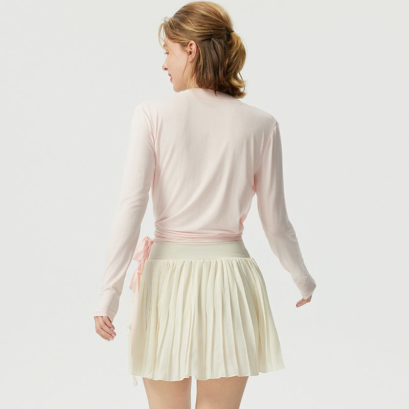 Skin-friendly Breathable Thin Yoga Cardigan Tied Sports Long Sleeve Jacket