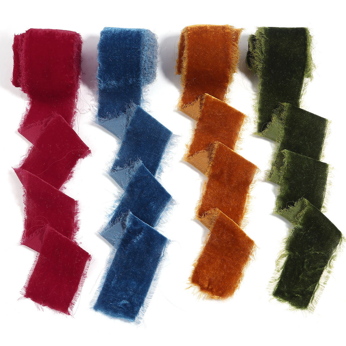 Vintage Polyester Shredded Frayed Velvet Accessories