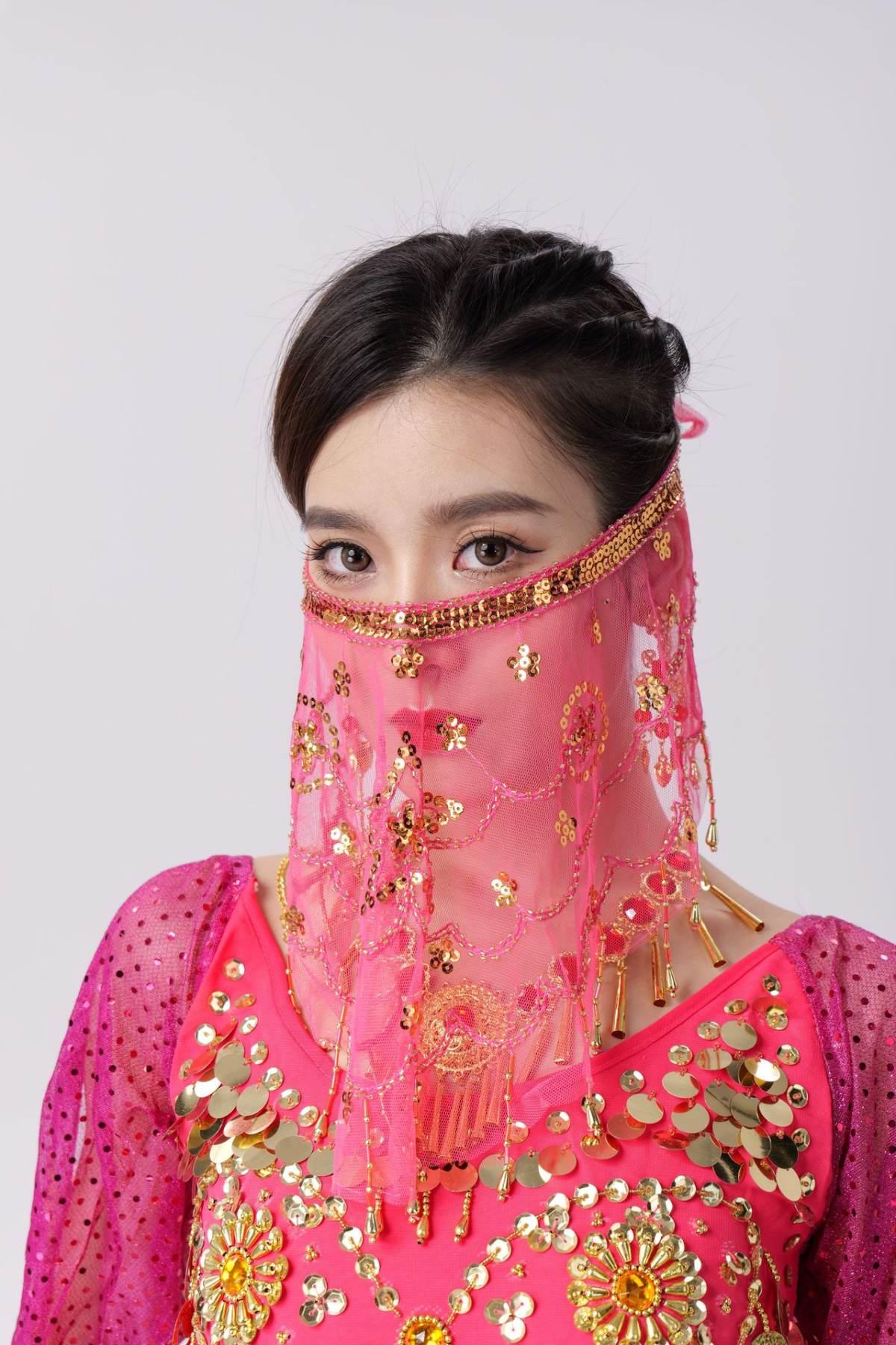 Belly Dance Sequined Plum Veil Accessories