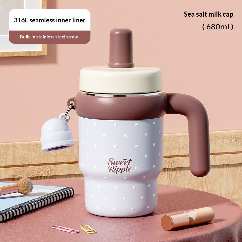 High Appearance New Straw With Large Capacity Ice Cream Cup For Home Use