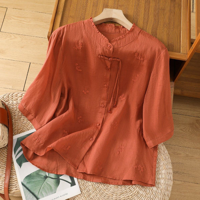 New Chinese-style Vintage Embroidered Top