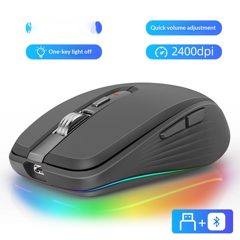 Bluetooth Wireless Charging Portable Office Mouse With Dual-mode Connectivity