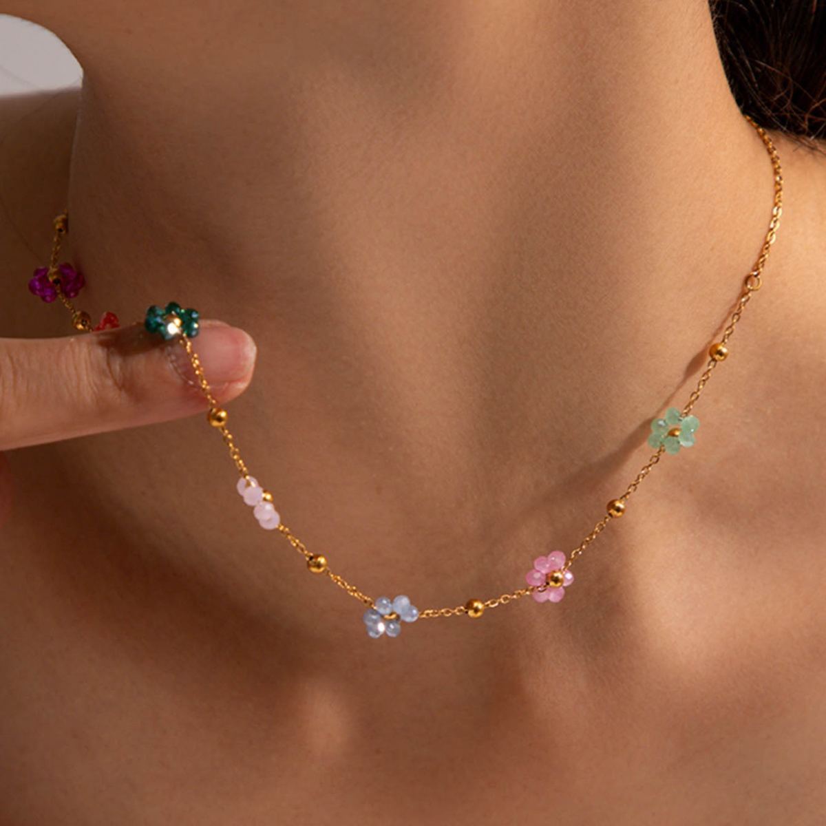 Crystal Flowers Accessories Set Necklace High-grade