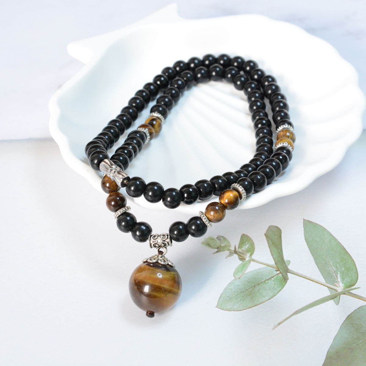 Natural Tigereye Single Bead Necklace Pendant Crystal Accessories