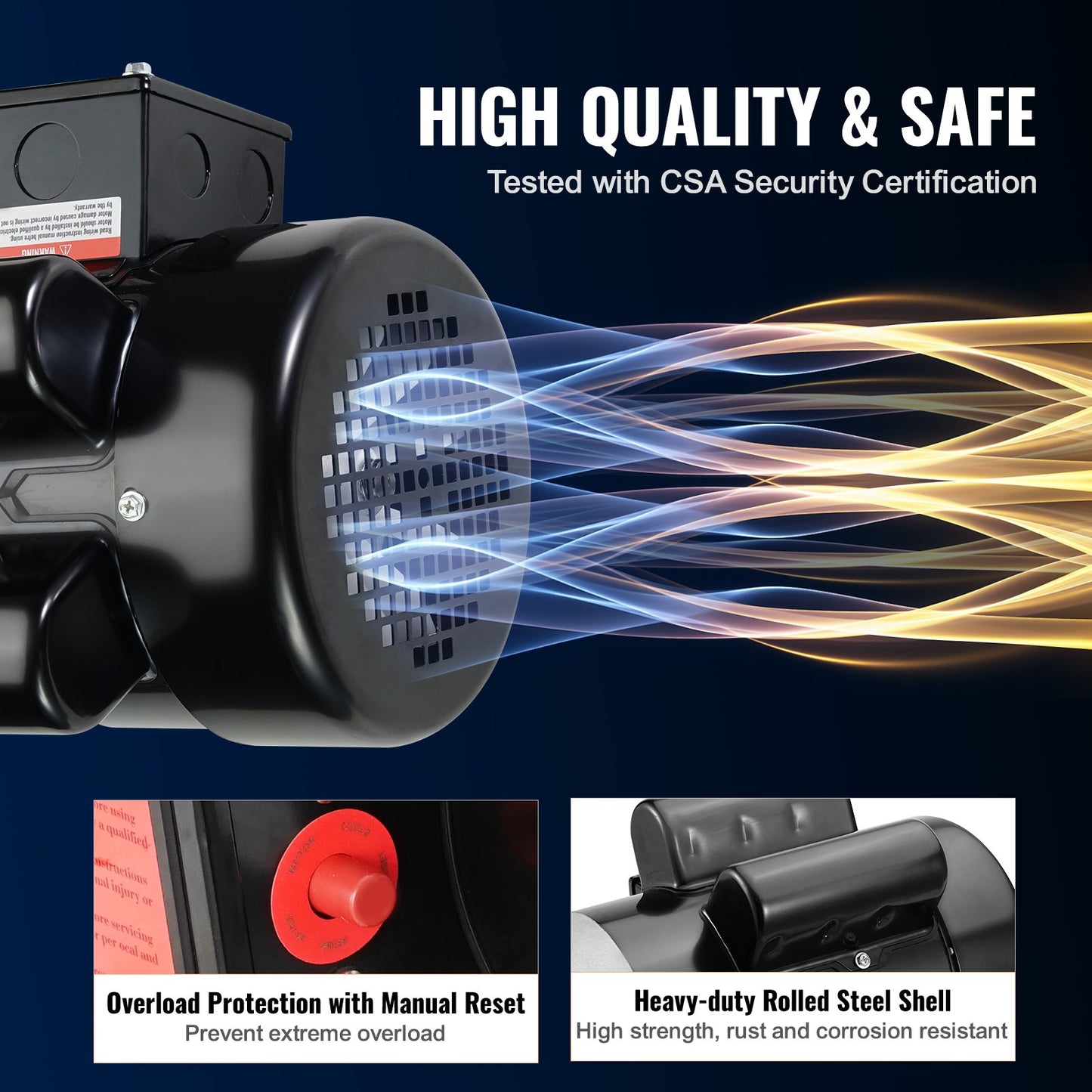 1.5HP Electric Motor 1725 Rpm, AC 115V/230V, 56C Frame, Air Compressor Motor Single Phase, 5/8' Keyed Shaft, CW/CCW Rotation For Agricultural Machinery And General Equipment