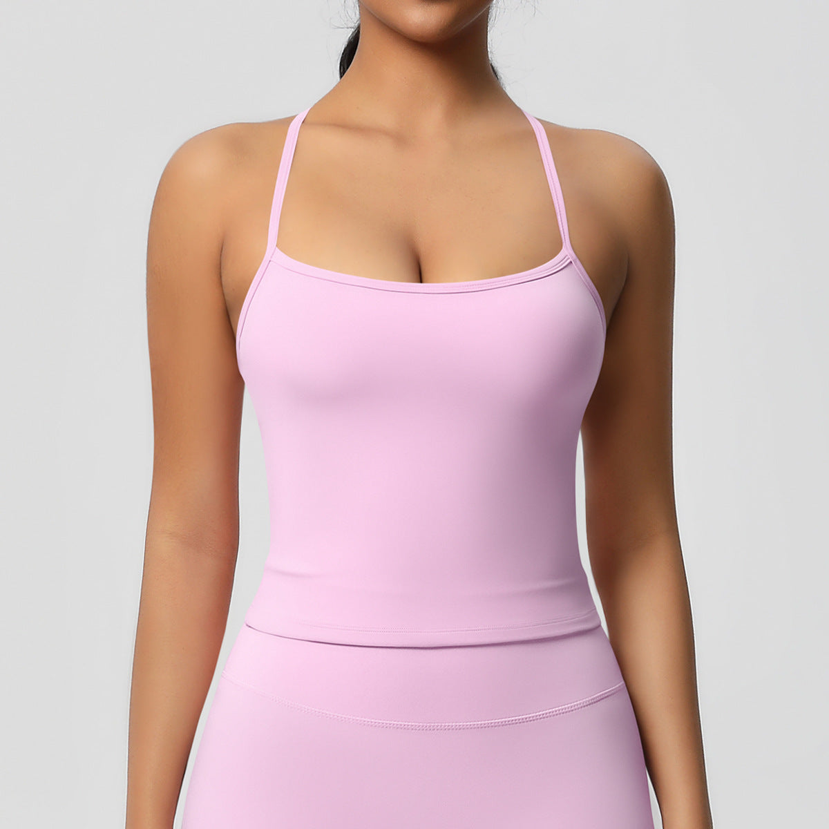 Double-sided Brushed Pure Color Tight Beauty Back Exercise Vest