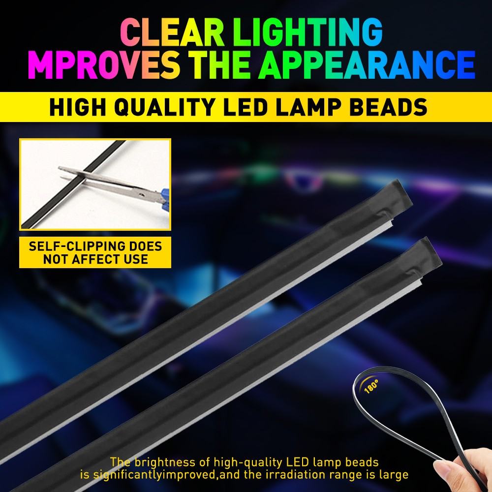 10in1 Full LED Bead Symphony Dream Car Interior Ambient Lighting Wireless Kit UK
