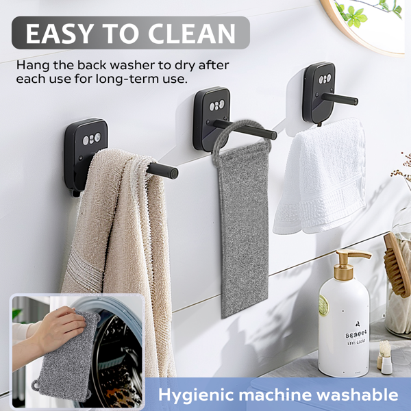 Premium Bamboo Fiber Exfoliating Body Scrubber Towel Deep Clean & Gentle Exfoliation For Smooth Skin-Beige