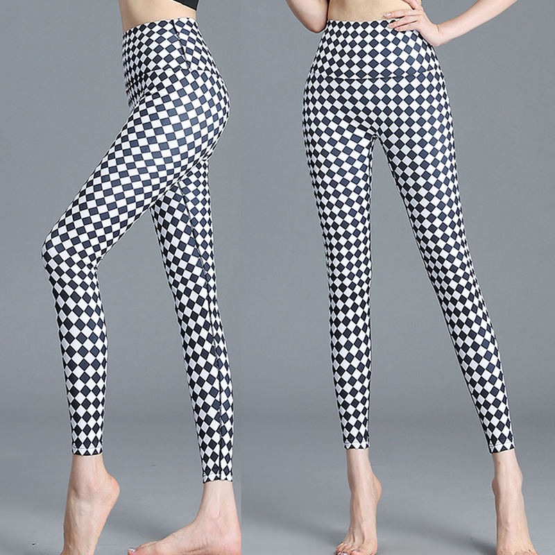 Printed Nude Feel Women's High Waist Hip Lift Quick-drying Sports Skinny Yoga Pants