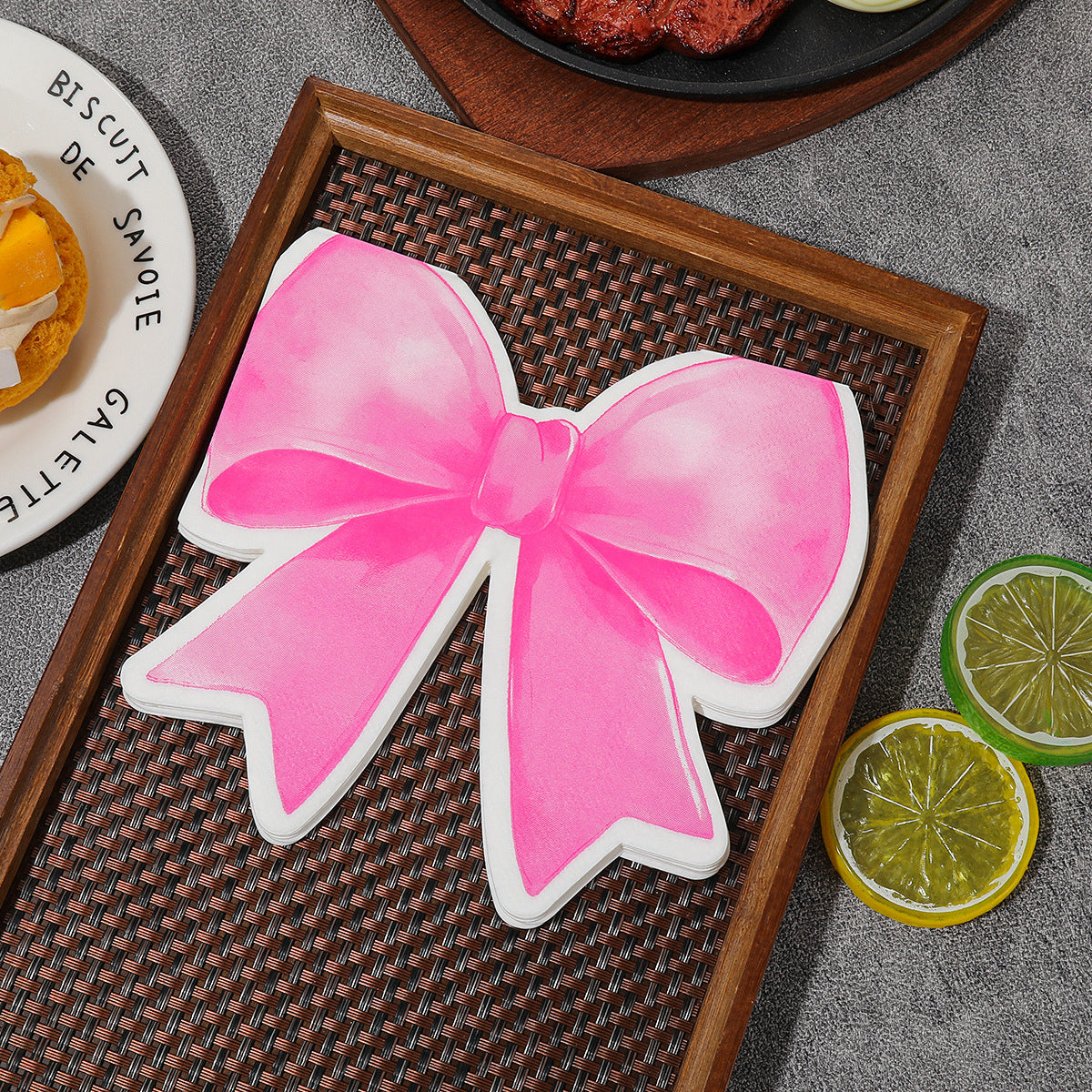 Bow-Shaped Special-Shaped Printed Napkins Party Napkins Home Hotel Party Disposable Napkins Customization