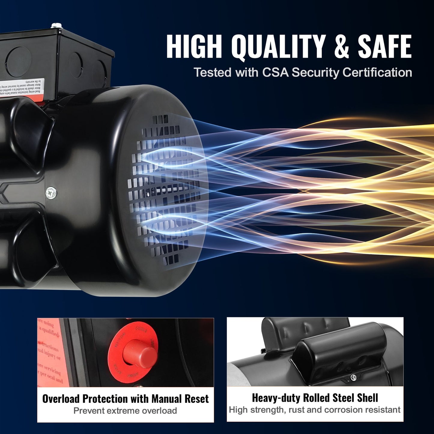 2HP Electric Motor 1725 Rpm, AC 115V/230V, 56C Frame, Air Compressor Motor Single Phase, 5/8' Keyed Shaft, CW/CCW Rotation For Agricultural Machinery And General Equipment