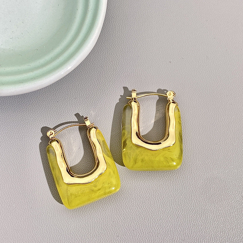 Blue Heart Fake Piercing Earrings For Women Elegant Ear Clips Fashion Jewelry