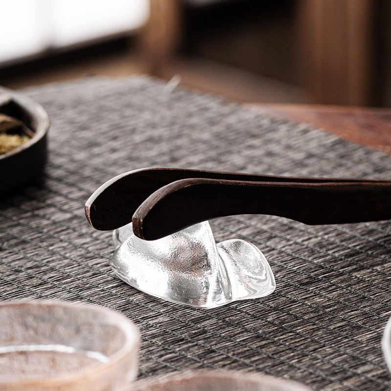 Crystal Glass Holder Tea Clamp Teapot Lid Accessories Boutique Small Ornaments Writing Brush Pen Holder