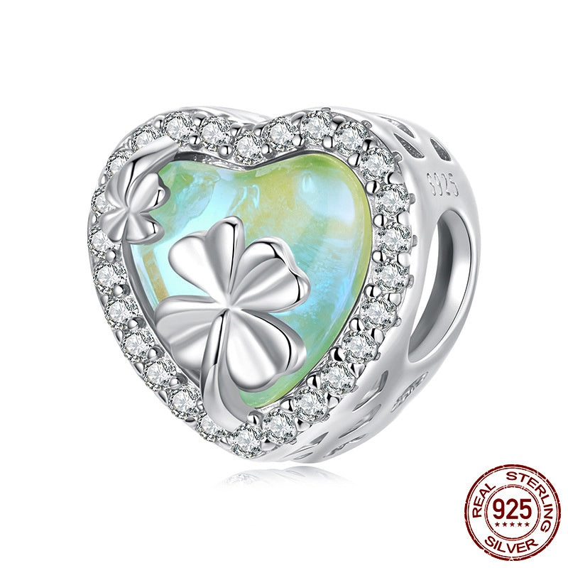Love Clover S925 Silver Bead Diy Ornament Accessories