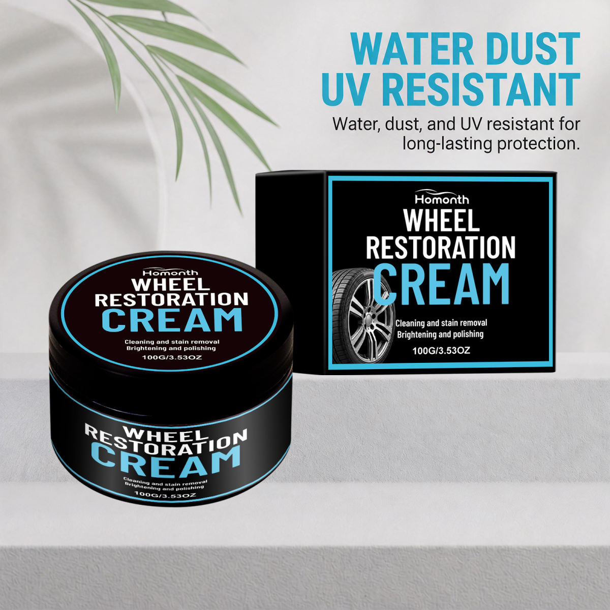 HOMONTH Tire Care Cream For Car Wheel Scratch Care, Polishing, Cleaning, Refurbishing And Detailing.